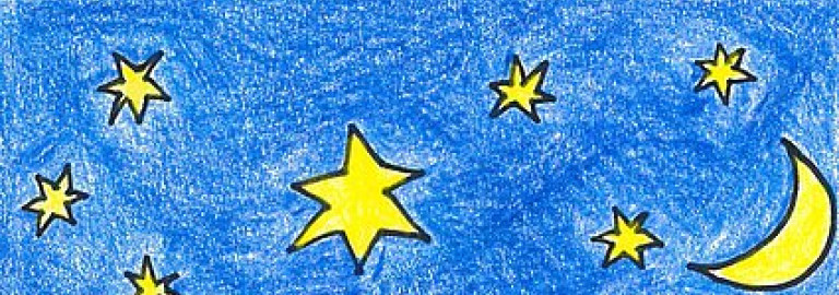 Kinderbild mit Sternen