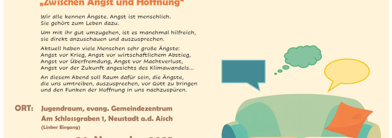 Sofa mit bunten Sprechblasen und Text dazu