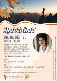 Flyer für Lichtblick Veranstaltung am 16. Oktober.